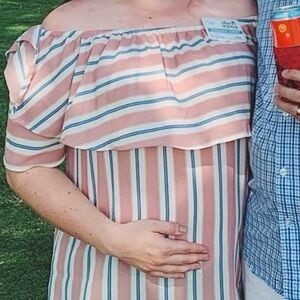 Pinkblush Maternity Off Shoulder Top, Size L